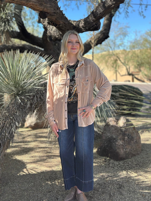 Shop Envi Me Cardigans and Kimonos The Champagne Velvet Song Of San Antone Shirt