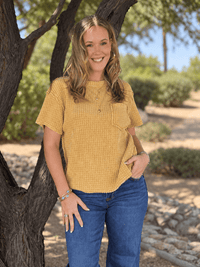 Shop Envi Me Tops and Tunics The Charcoal Desert Days Waffle Top