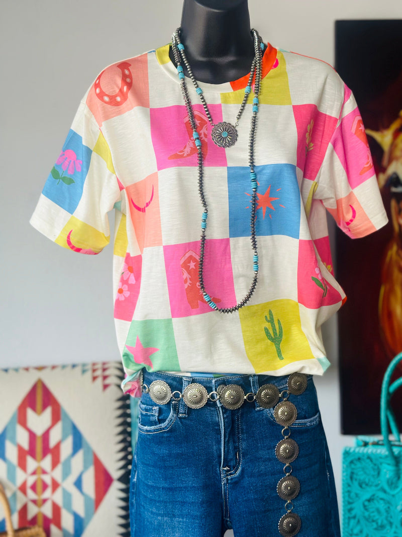 Shop Envi Me It's T-shirt Kinda Day The Checkerboard Cowgirl Stuff Tee