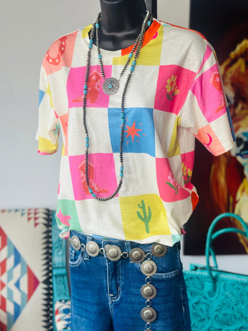 Shop Envi Me It's T-shirt Kinda Day The Checkerboard Cowgirl Stuff Tee
