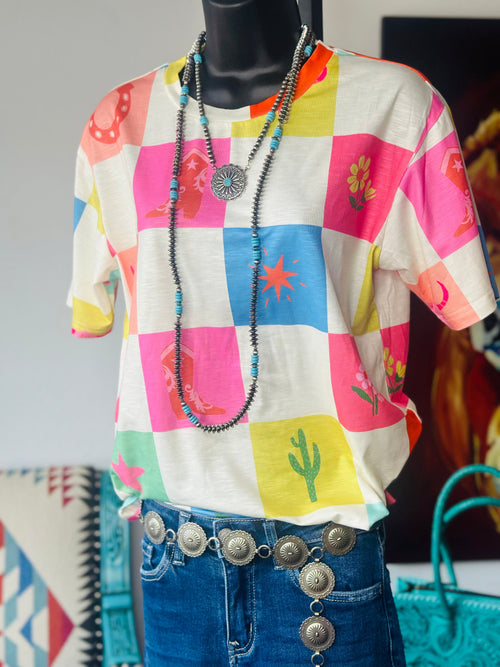 Shop Envi Me It's T-shirt Kinda Day The Checkerboard Cowgirl Stuff Tee
