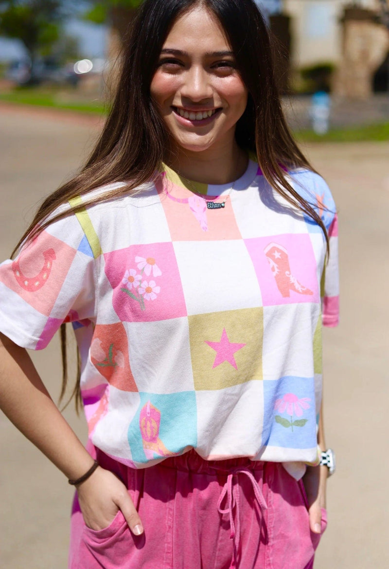 Shop Envi Me It's T-shirt Kinda Day The Checkerboard Cowgirl Stuff Tee