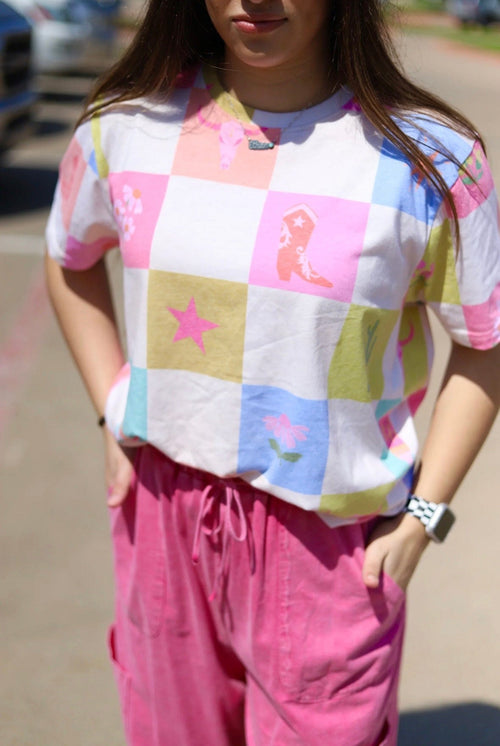Shop Envi Me It's T-shirt Kinda Day The Checkerboard Cowgirl Stuff Tee
