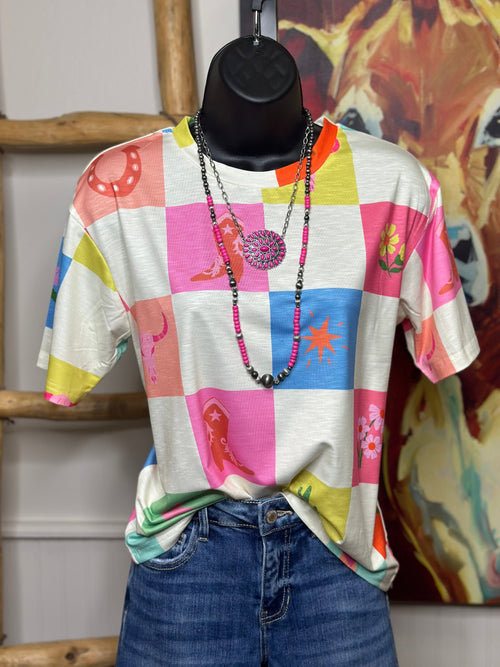 Shop Envi Me It's T-shirt Kinda Day The Checkerboard Cowgirl Stuff Tee