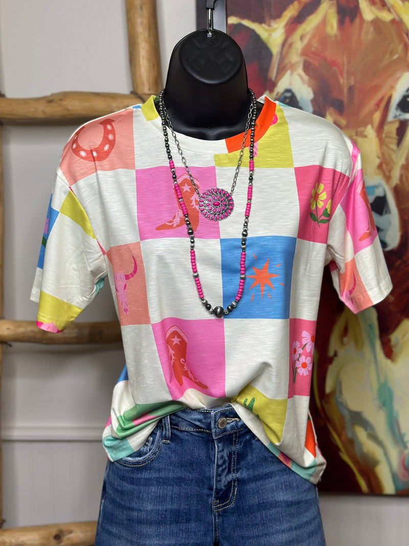 Shop Envi Me It's T-shirt Kinda Day The Checkerboard Cowgirl Stuff Tee