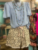 Shop Envi Me The Cheetah Cargo Pocket Drawstring Shorts