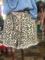 Shop Envi Me The Cheetah Cargo Pocket Drawstring Shorts