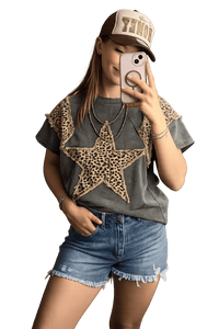 Shop Envi Me It's T-shirt Kinda Day The Cheetah Star Studded Top