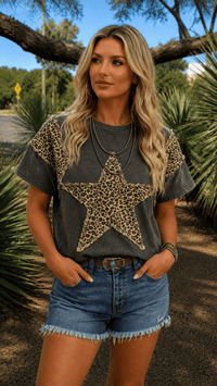 Shop Envi Me It's T-shirt Kinda Day The Cheetah Star Studded Top