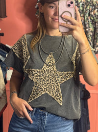 Shop Envi Me It's T-shirt Kinda Day The Cheetah Star Studded Top