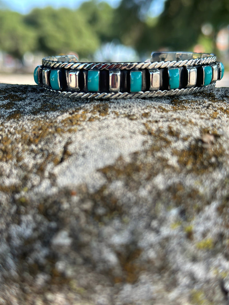 Shop Envi Me Bracelets Silver & Turquoise The Cheyenne Sterling Silver & Turquoise Southwest Cuff Bracelet