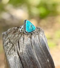 Shop Envi Me #4 Bisbee Turquoise The Cinco Turquoise & Sterling Silver Ring One Of Each
