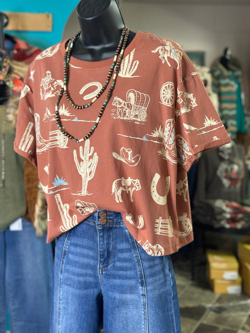 Shop Envi Me It's T-shirt Kinda Day The Clay Wagon Train Mom Crop Top