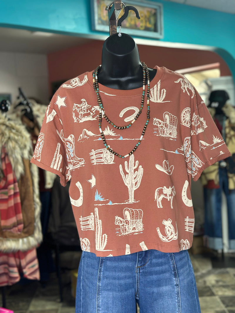 Shop Envi Me It's T-shirt Kinda Day The Clay Wagon Train Mom Crop Top