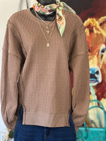Shop Envi Me Tops and Tunics The Cocoa South Of Fall New Waffle Weave Top
