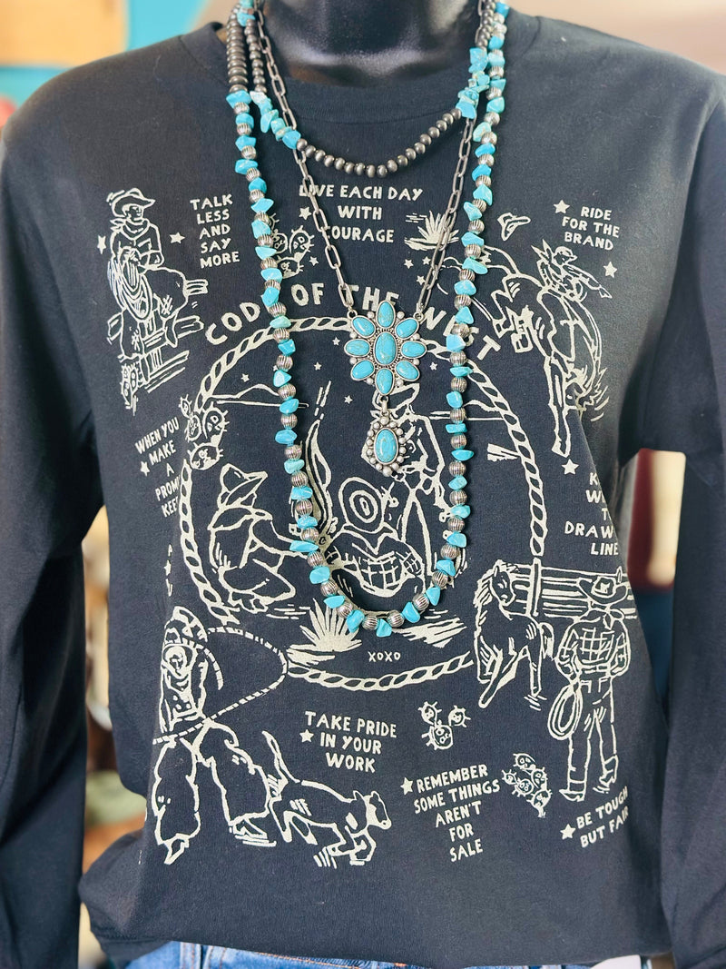 Shop Envi Me Tops and Tunics The Code Of The West Long Sleeve Tee