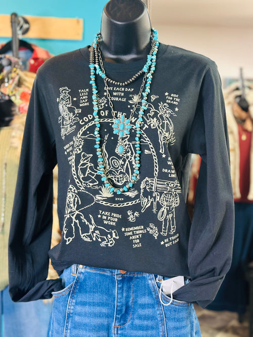 Shop Envi Me Tops and Tunics The Code Of The West Long Sleeve Tee