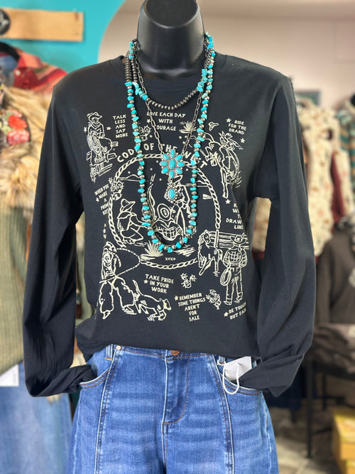 Shop Envi Me Tops and Tunics The Code Of The West Long Sleeve Tee