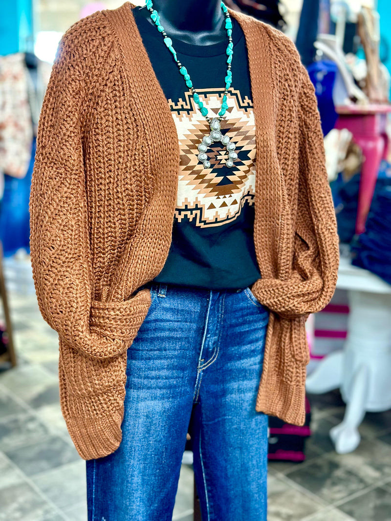 Shop Envi Me It's T-shirt Kinda Day The Color of Fall Aztec Long Sleeve T