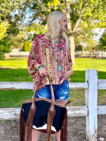 Shop Envi Me Tops and Tunics The Colors of Fall Embroidered Poncho Top