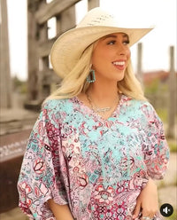 Shop Envi Me Tops and Tunics The Colors of Sumner Embroidered Poncho Top