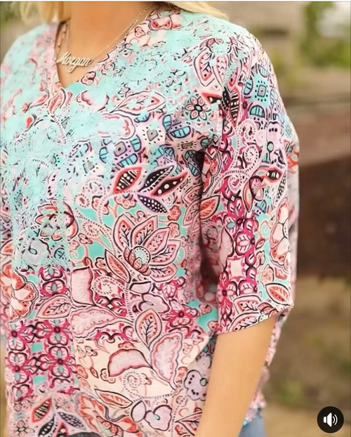 Shop Envi Me Tops and Tunics The Colors of Sumner Embroidered Poncho Top