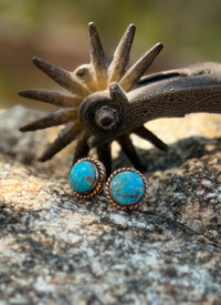 Shop Envi Me Earrings Silver The Copper & Turquoise Stud Earring