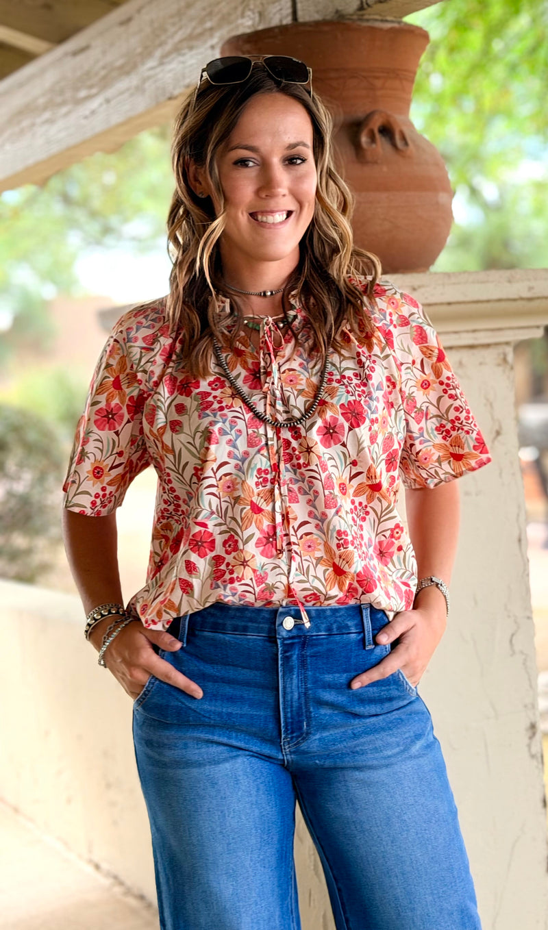 Shop Envi Me Tops and Tunics The Coral Summer of Floral Top