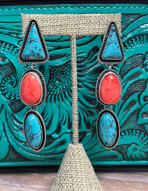 Shop Envi Me earrings The Coral & Turquoise Southwest Drop Earrings
