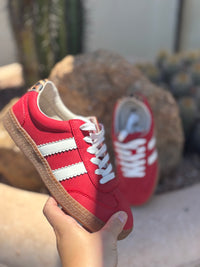 Yellow Box Footwear The Corky Hey Girl Red & Leopard Tennie Shoe