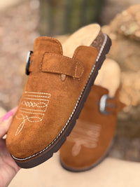 Corky’s Footwear The Corky’s Bootitude Western Buckle Bootstitch Camel Slip On