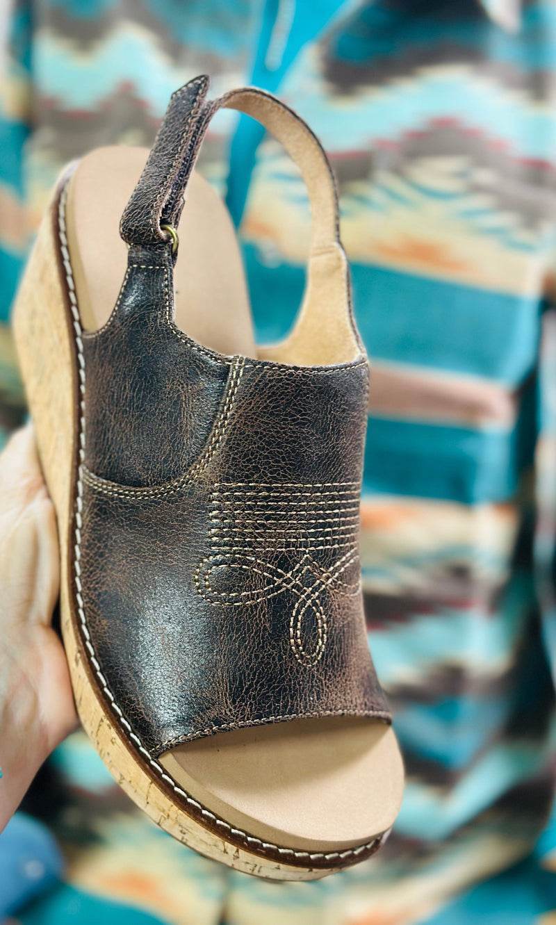 Volatile Footwear The Corky’s BootStitch 🤠 Carly Wedge Sandal