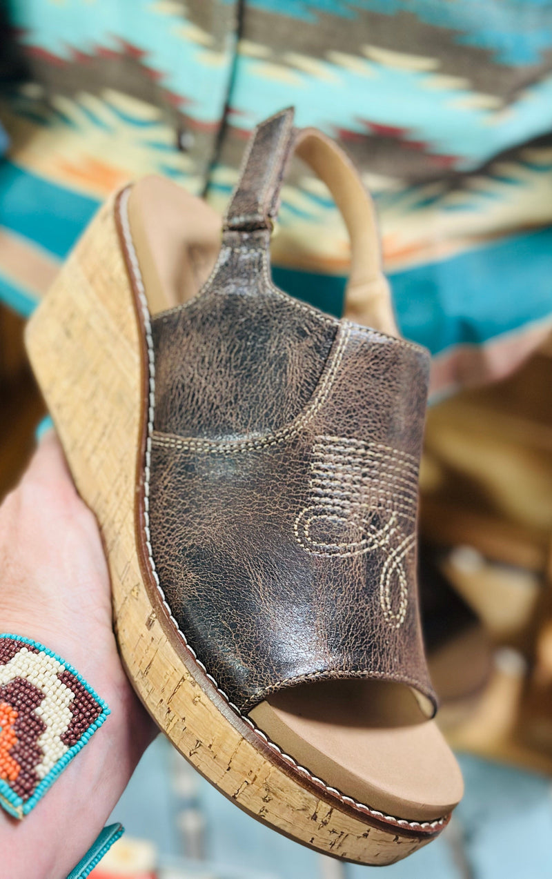 Volatile Footwear The Corky’s BootStitch 🤠 Carly Wedge Sandal