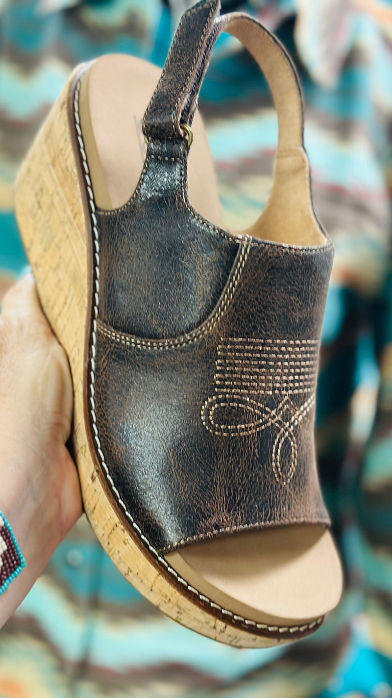 Volatile Footwear The Corky’s BootStitch 🤠 Carly Wedge Sandal