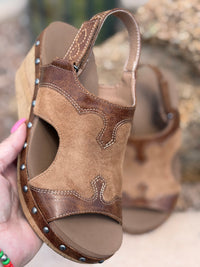 Volatile Footwear The Corky’s Kick Up Your Heels Western Wedge Sandal