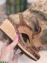 Volatile Footwear The Corky’s Kick Up Your Heels Western Wedge Sandal