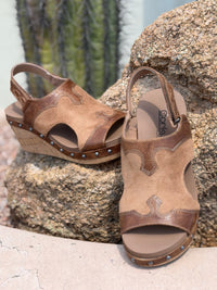 Volatile Footwear The Corky’s Kick Up Your Heels Western Wedge Sandal