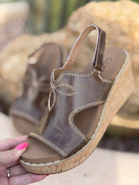 Volatile Footwear The Corky’s Saddle Stitch🤠 Carly Wedge Sandal