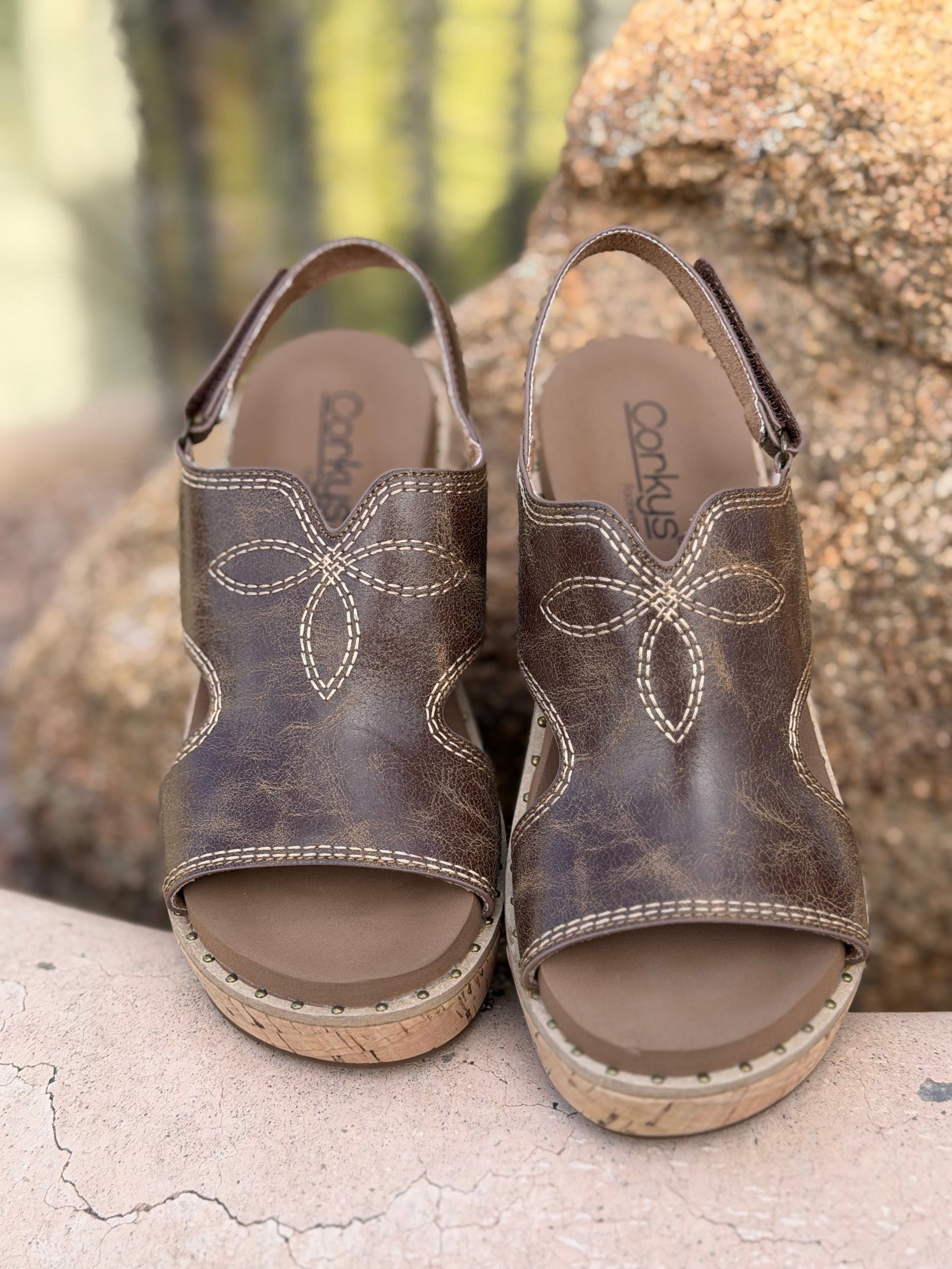 Volatile Footwear The Corky’s Saddle Stitch🤠 Carly Wedge Sandal