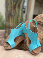 Volatile Footwear The Corky’s Turquoise Carly Wedge Sandal