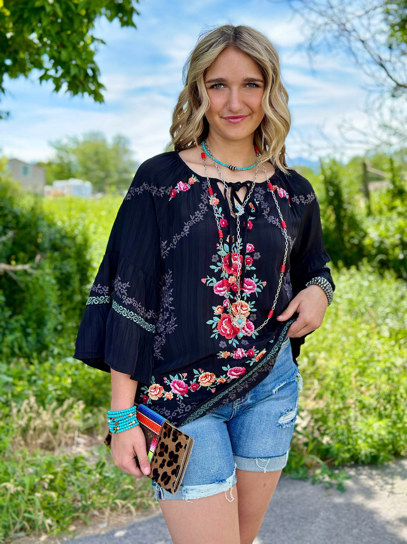 Shop Envi Me Tops and Tunics The Costa Rica Embroidered Top