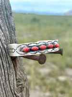 Shop Envi Me Bracelets Silver & Coral The Coulee Sterling Silver & Coral Southwest Cuff Bracelet