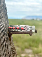 Shop Envi Me Bracelets Silver & Coral The Coulee Sterling Silver & Coral Southwest Cuff Bracelet