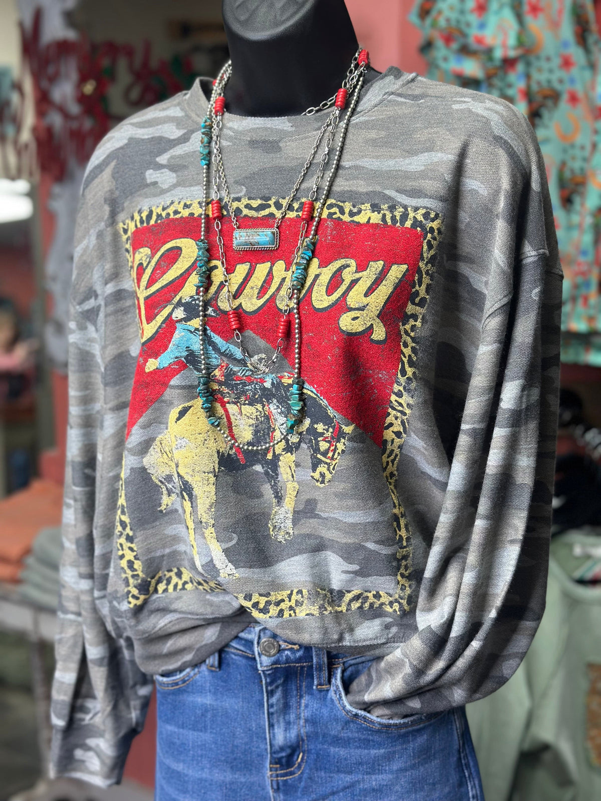 Shop Envi Me Cardigans and Kimonos The Cowboy Camo Top