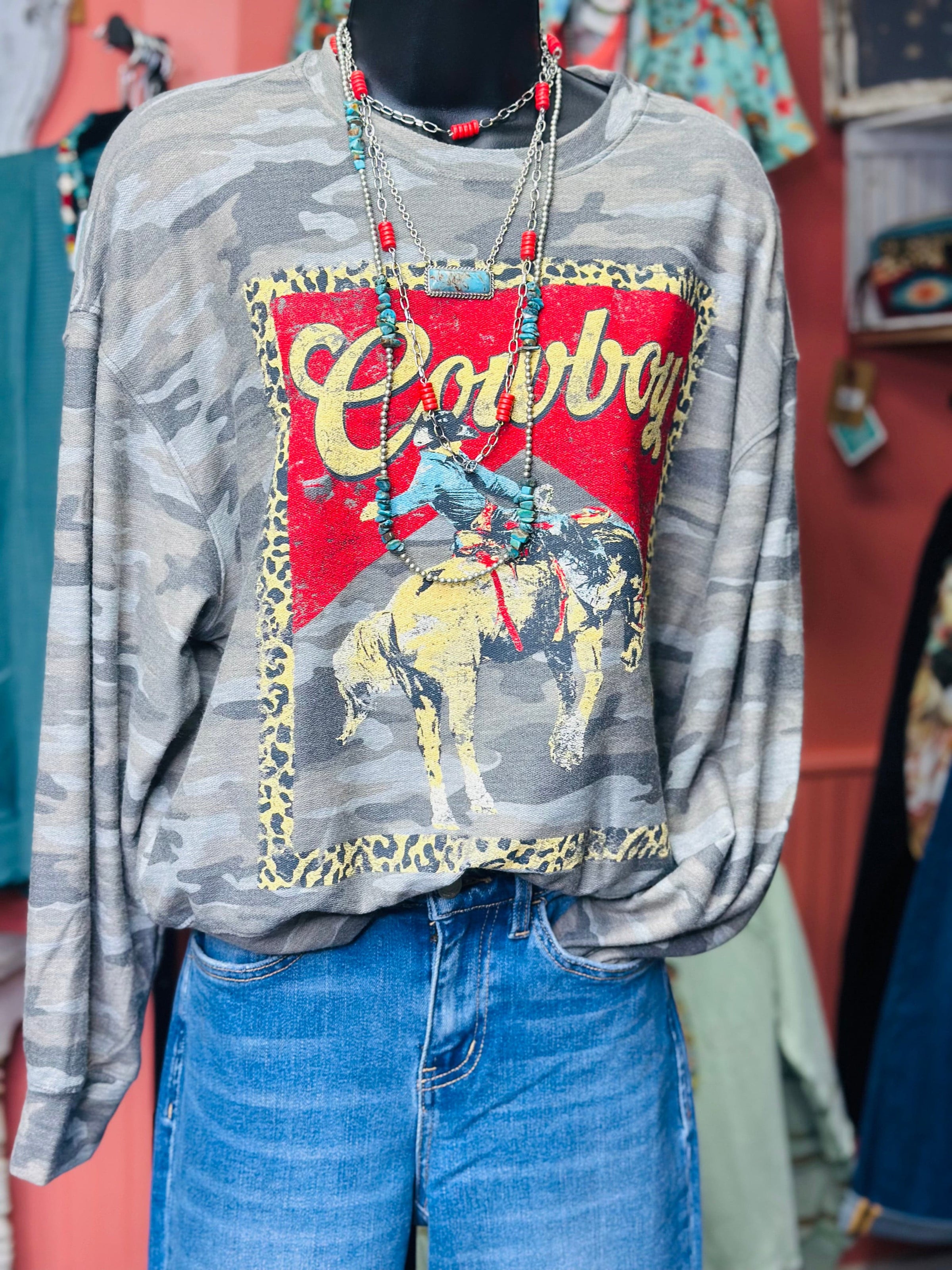 Shop Envi Me Cardigans and Kimonos The Cowboy Camo Top