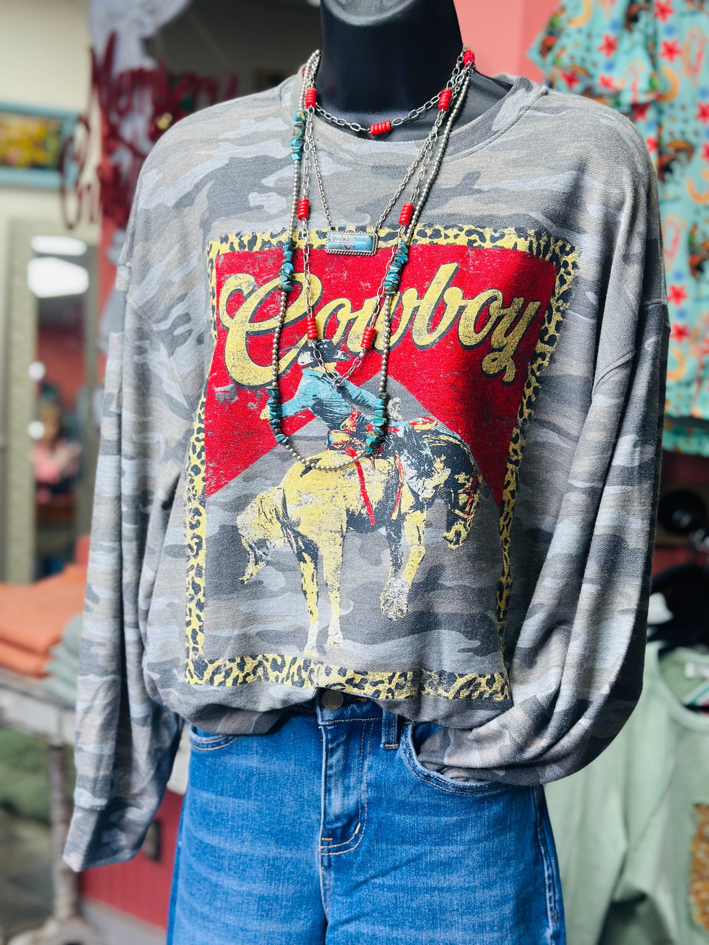 Shop Envi Me Cardigans and Kimonos The Cowboy Camo Top