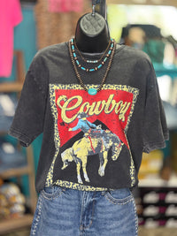 Shop Envi Me Cardigans and Kimonos The Cowboy Cheetah Mineral Wash Tee