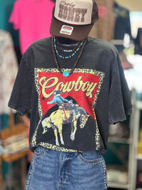 Shop Envi Me Cardigans and Kimonos The Cowboy Cheetah Mineral Wash Tee