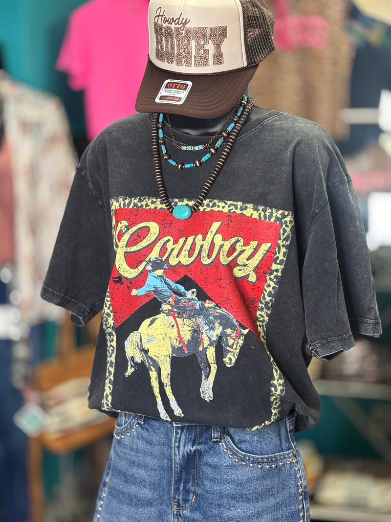 Shop Envi Me Cardigans and Kimonos The Cowboy Cheetah Mineral Wash Tee