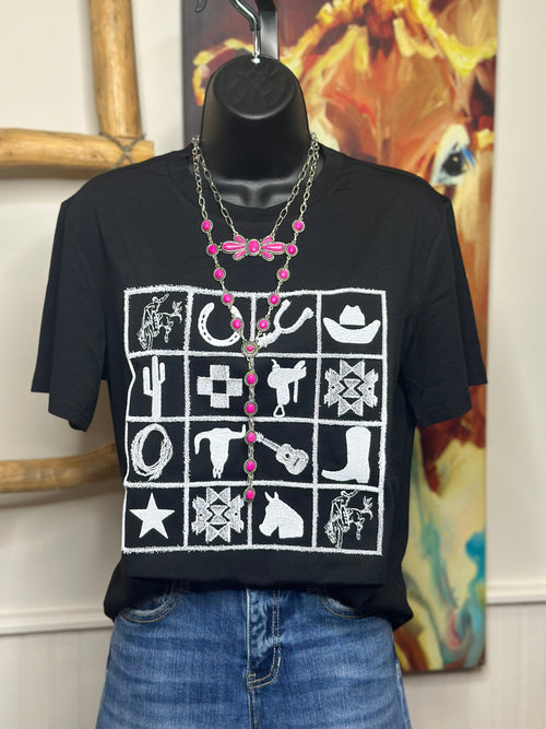 Shop Envi Me Tops and Tunics The Cowboy Way Embroidered Tee